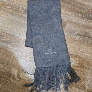 Peruvian Alpaca Camargo Llama Wool Scarf Dark Gray Fringe Unisex